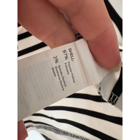 Striped Sleeveless Top | Black and White Tank | Casual Basic Tee - Picture 4 of 4